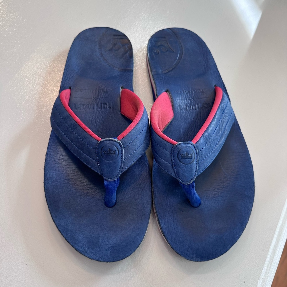 Size 10 blue Peter Millar flip flops. EUC